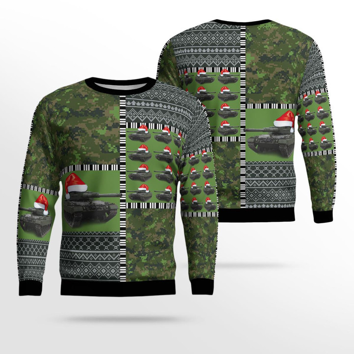 Canadian Army Leopard 2A4M Christmas Ugly Sweater 3D TRQD1211BC06