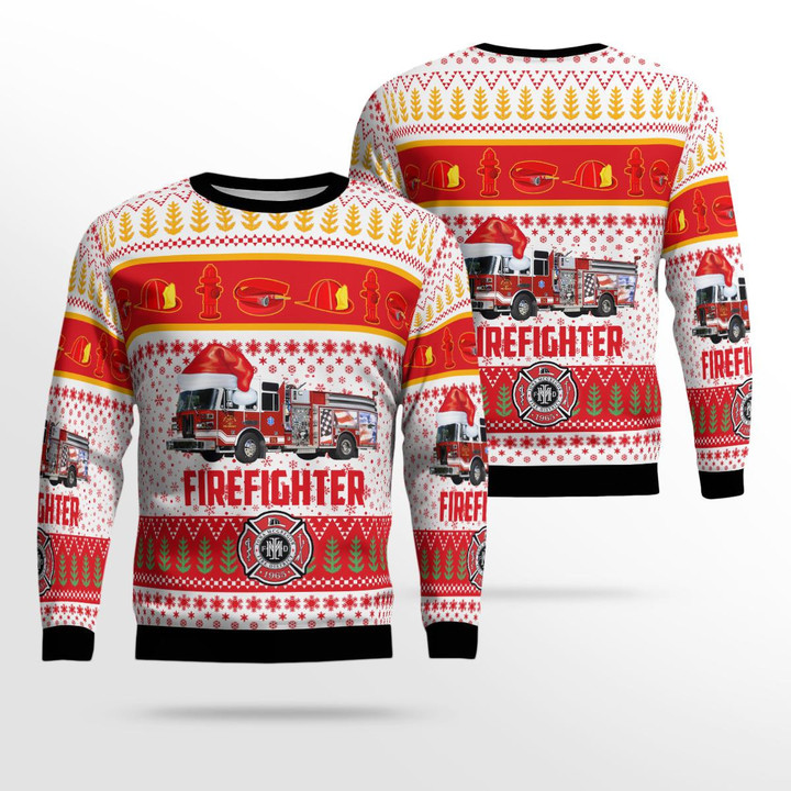 Fort Myers, Lee County, Florida, Iona McGregor Fire Protection & Rescue Service District Christmas Ugly Sweater 3D TRQD0811BC03