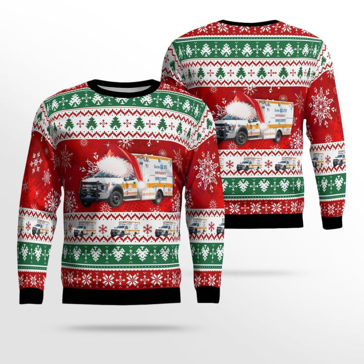 Massachusetts, Boston EMS Christmas Ugly Sweater 3D DLTT0511BC09
