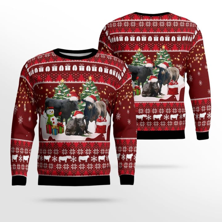 Black Angus Cattle Ugly Sweater 3D DLTT0511BC05