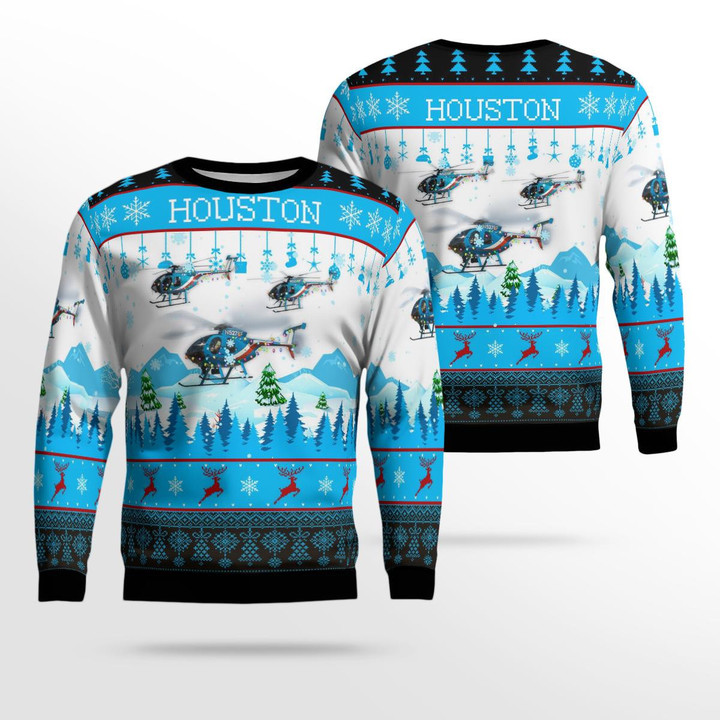 Houston Police Helicopter 78F (N5278F) Christmas AOP Ugly Sweater NLMP15110BC09