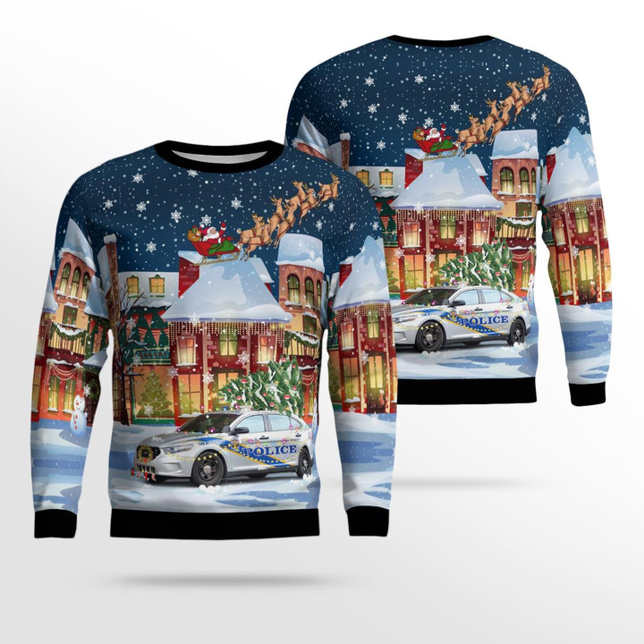 Louisville, Kentucky, Louisville Metro Police Department Ford Police Interceptor Car Ugly Sweater 3D DLSI0710BC04