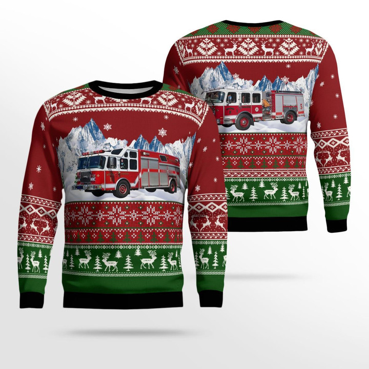 Massachusetts, Worcester Fire Department Christmas Ugly Sweater 3D TRTT0610BC08
