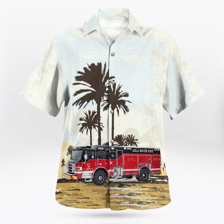 Sacaton, Arizona, Gila River Fire Department Hawaiian Shirt DLHH1701PD06