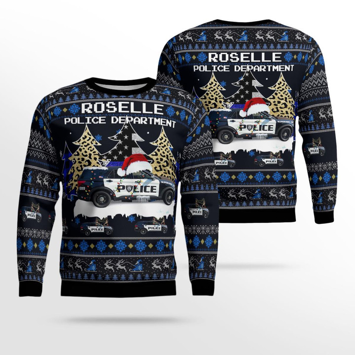 Roselle Police Department, Roselle, Illinois Christmas AOP Ugly Sweater NLSI1711BG05