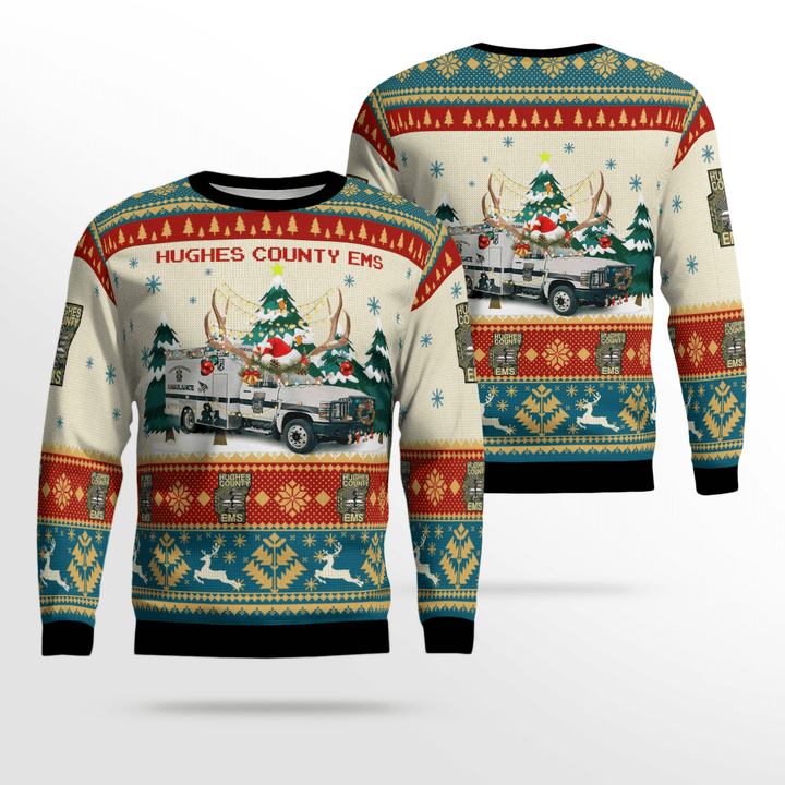 Hughes County EMS AOP UGLY SWEATER DLSI2808PD01