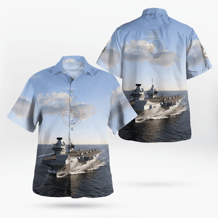 Royal Navy HMS Queen Elizabeth (R08) Hawaiian Shirt DLTD1506PD06