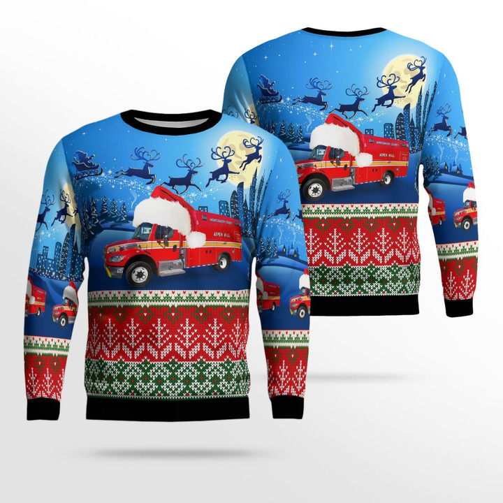 TRTT0110BC01 Maryland, Montgomery County Fire and Rescue Service EMS AOP Ugly Sweater