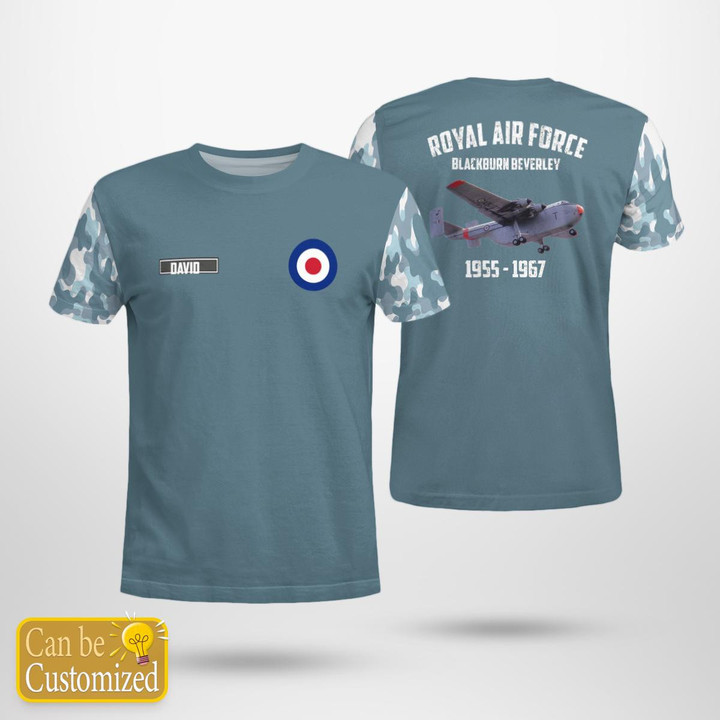 Custom Name Royal Air Force Blackburn Beverley 3D T-shirt NLMP2710BG01
