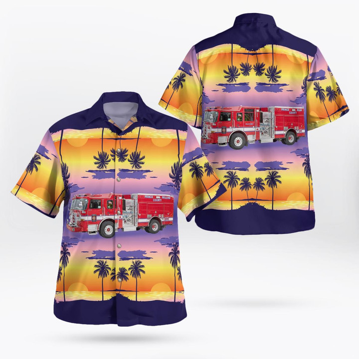 Woodbridge, Virginia, Prince William County Fire & Rescue Hawaiian Shirt DLTT1701PD06