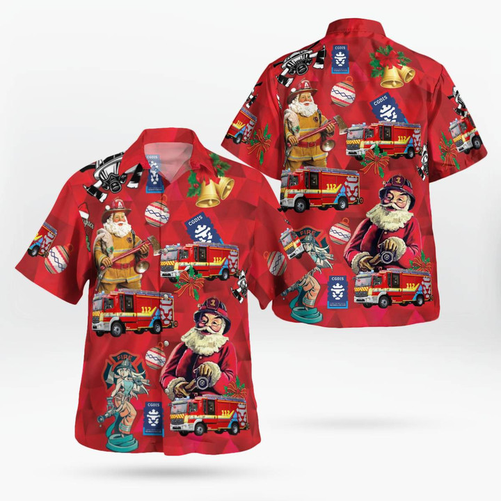 Grand-Ducal Fire and Rescue Corps of Luxembourg CGDIS HLF Mercedes Benz Atego Christmas Hawaiian Shirt DLTT2211PD01