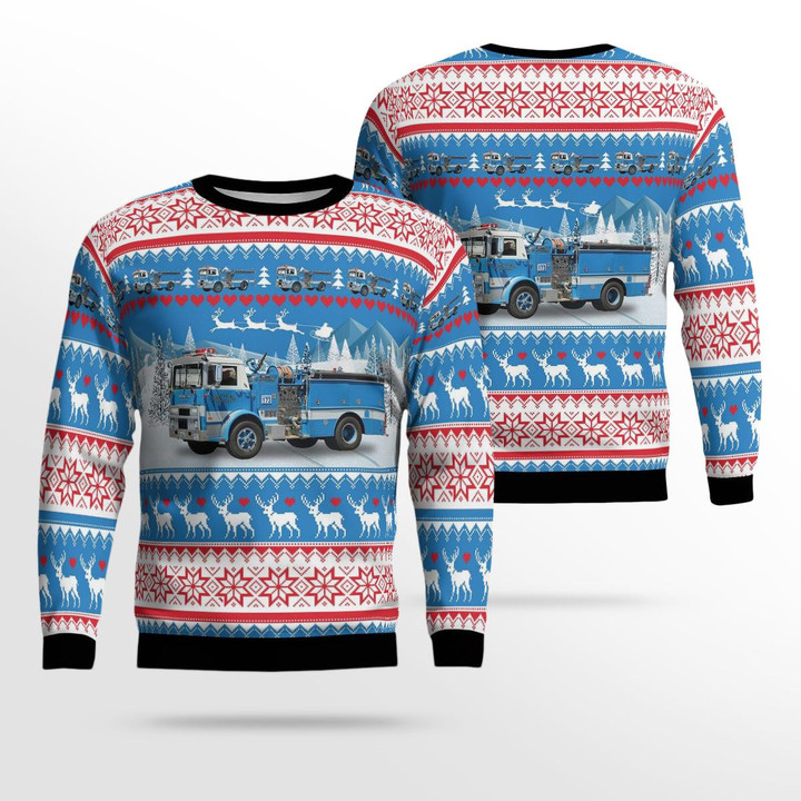 Virginia City, Nevada, Storey County Fire Department Station 73 - Mark Twain AOP Ugly Sweater DLHH2511BG08