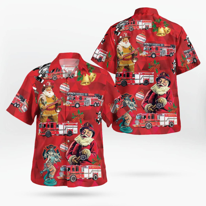 Mississauga, Ontario, Mississauga Fire & Emergency Services Christmas Hawaiian Shirt DLTT1611PD02