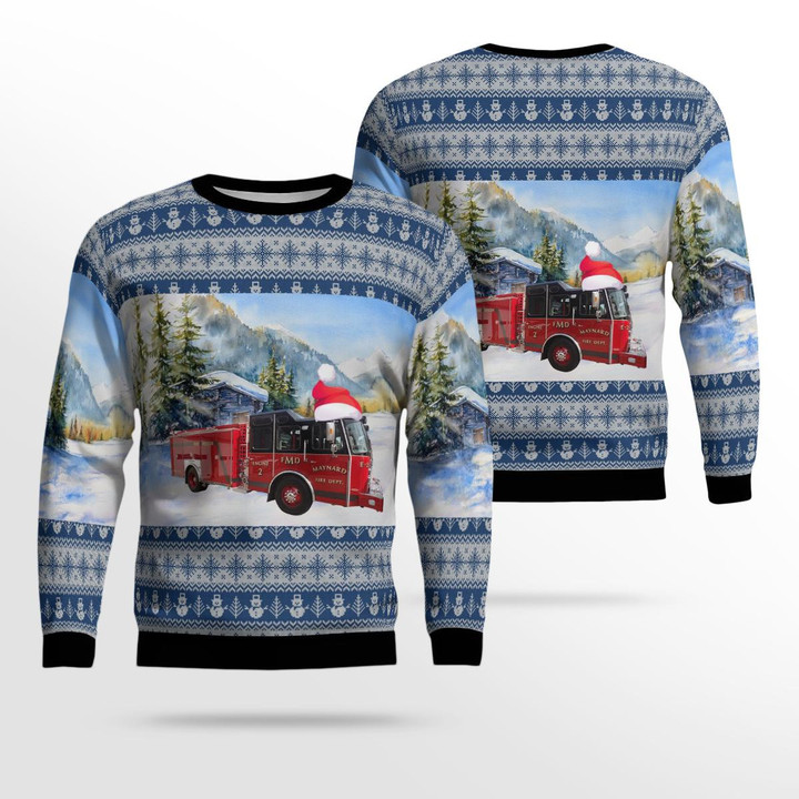 Maynard, MA Fire Department Christmas AOP Sweater NLTD1012BG02