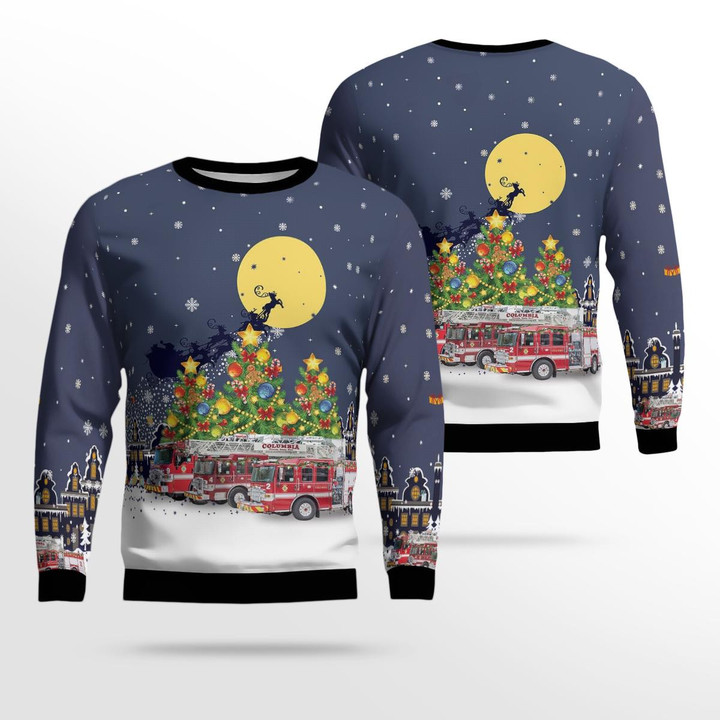 Columbia, South Carolina, Columbia Fire Department AOP Ugly Sweater DLHH1711BG06