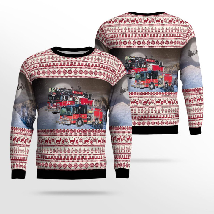 Lincolnshire, Illinois, Lincolnshire Riverwoods Fire Prevention District AOP Ugly Sweater DLTD2611BG02