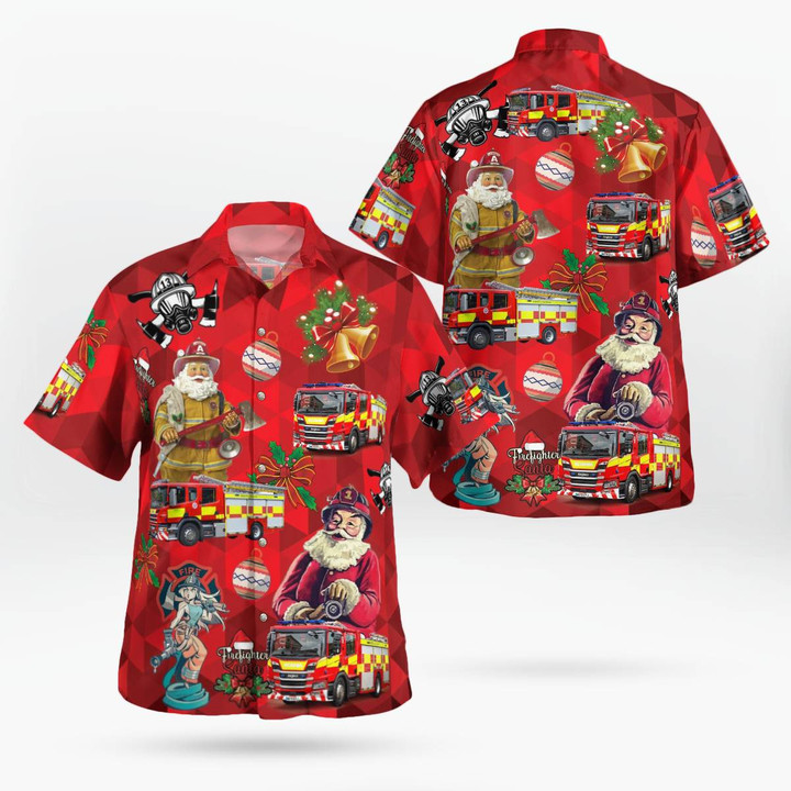 Wiltshire Fire and Rescue Service Christmas Hawaiian Shirt DLSI1511PD07