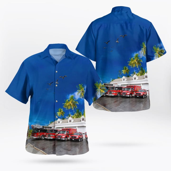 Winnetka, Illinois, Winnetka-Kenilworth Fire Department Hawaiian Shirt DLMP2212BG07