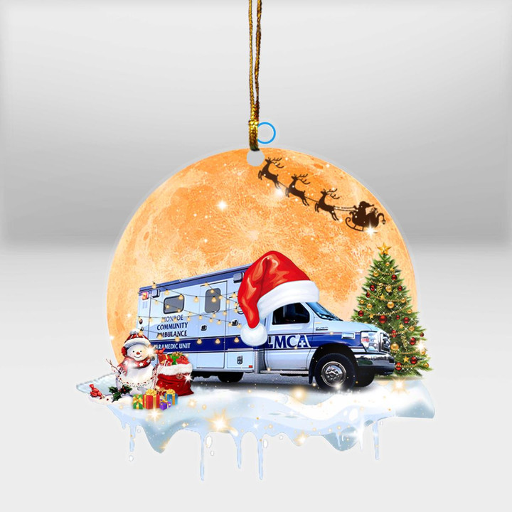 Monroe, Michigan, Monroe Community Ambulance Christmas Ornament DLMP0212BG07