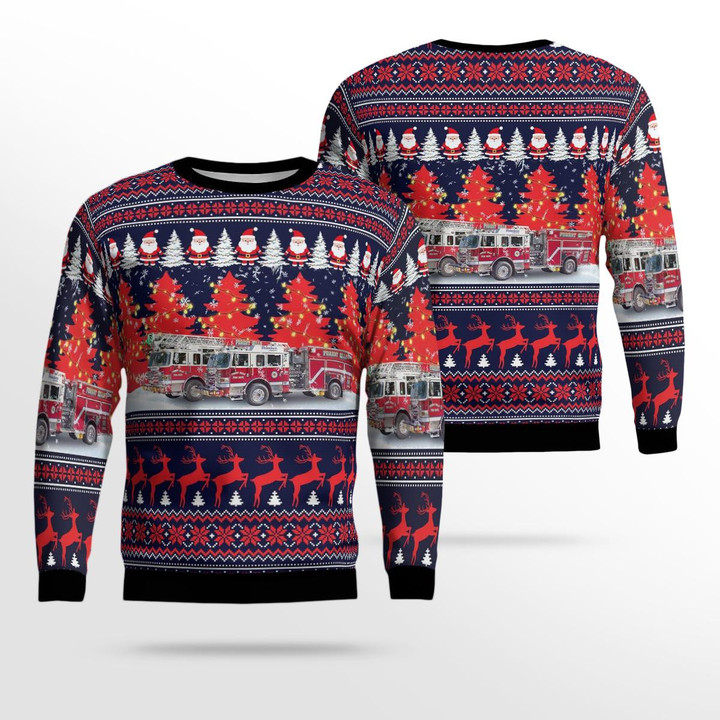 Pittsburgh, Pennsylvania, Forest Hills Volunteer Fire Company AOP Ugly Sweater DLHH2811BG10
