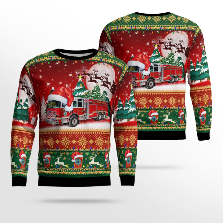 Goffstown Fire Department, Goffstown, New Hampshire Christmas AOP Ugly Sweater NLSI0812BG04
