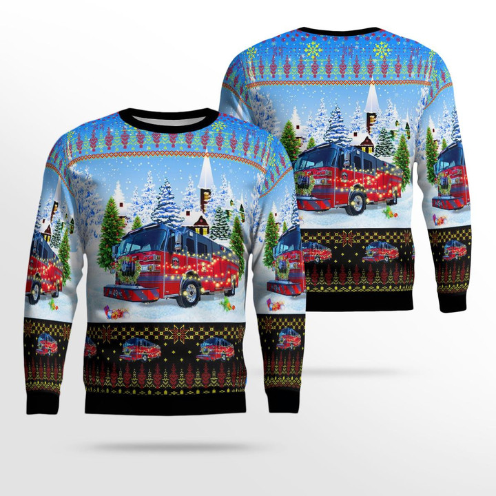 Frenchtown Township Fire Department, Monroe, Michigan Christmas AOP Ugly Sweater NLMP0212BG01