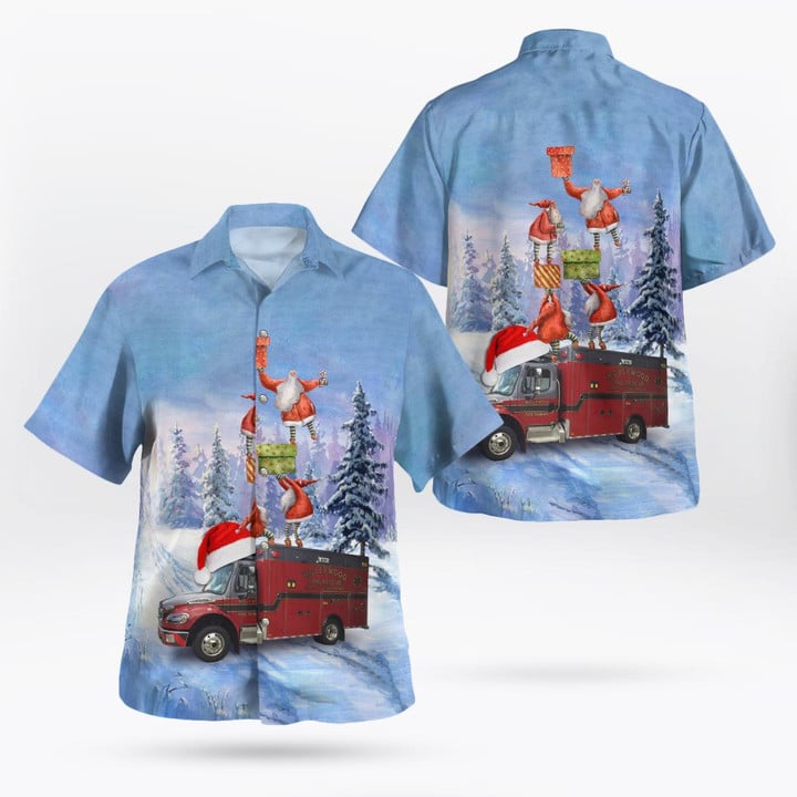 Hollywood Fire Department, Hollywood, FL Christmas Hawaiian Shirt NLTD2710BG05