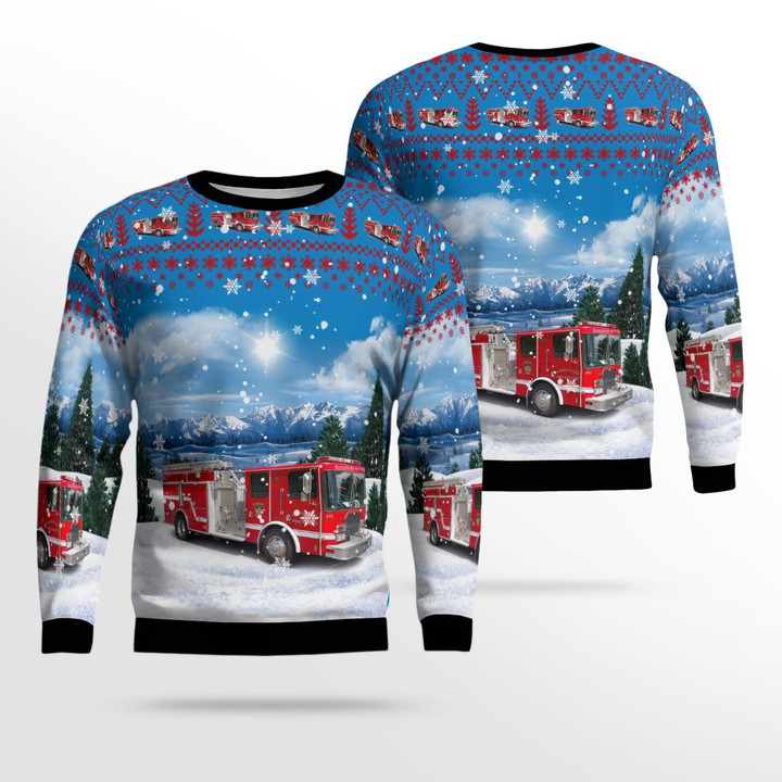 Yadkin Valley Volunteer Fire-Rescue Department, Lenoir, North Carolina Christmas AOP Ugly Sweater NLMP1711BG10