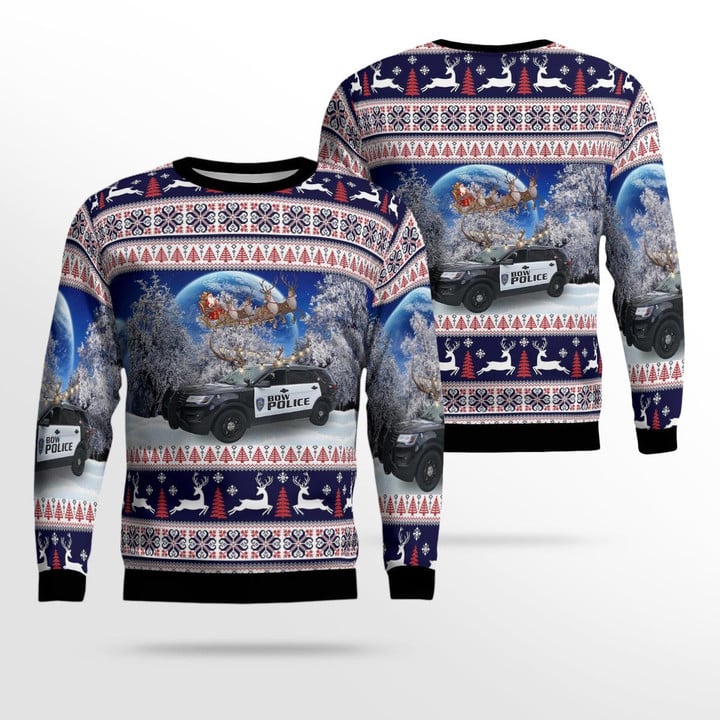 Bow, New Hampshire, Bow Police Department AOP Ugly Sweater DLHH0912BG06