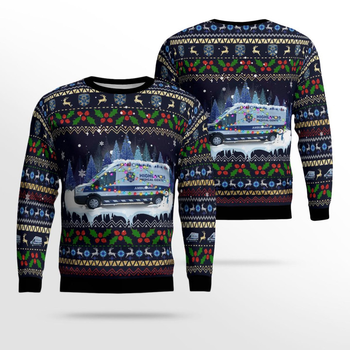 Highlands EMS, Scottsboro, Alabama Christmas AOP Ugly Sweater NLMP0311BG02