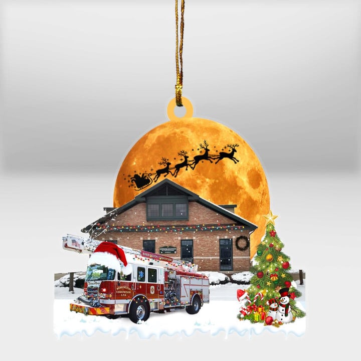 Barrington Countryside Fire Protection District Station, Barrington, Illinois Christmas Ornament NLSI1711BG02