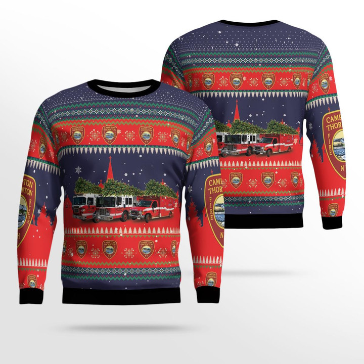 Campton Station, New Hampshire, Campton-Thornton Fire Department AOP Ugly Sweater DLHH3110BG02