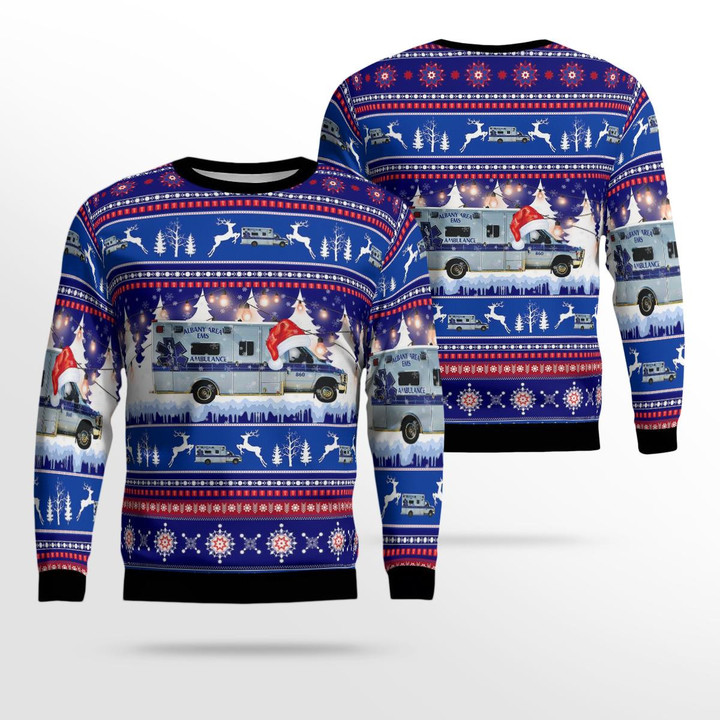 Albany, Wisconsin, 860 Albany EMS AOP Ugly Sweater DLHH2611BG03