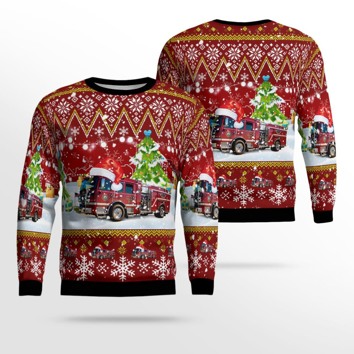 Madison, Wisconsin, City of Madison Fire Department AOP Ugly Sweater DLMP0112BG05