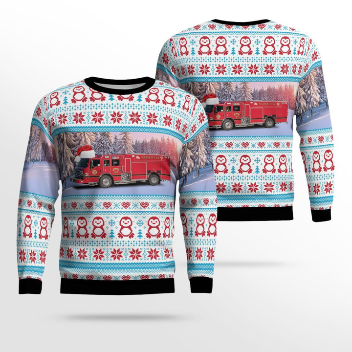 Lagrange Highlands, Illinois, Pleasantview Fire Protection District AOP Ugly Sweater DLTD1511BG05