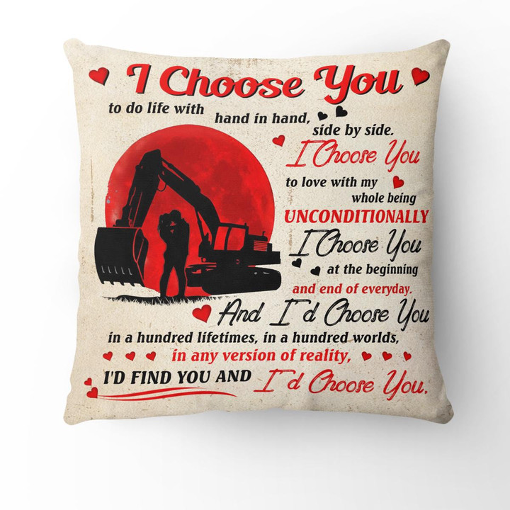 Husband & Wife Excavator I Choose You Pillow Case Cover NLMP3012BG10