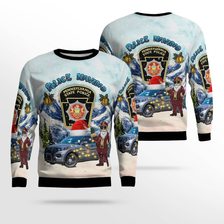 Pennsylvania State Police ACD 8 2020 Ford Police Interceptor Utility Christmas AOP Sweater DLQD2011PD06