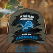 NFL Detroit Lions If The Flag Offends You Kiss My Lionsass 3D Cap Nicegift 3DC-H2F8