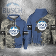 Busch Light Zip Hoodie 3D Nicegift 3ZH-B5W4