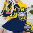 NCAA Michigan Wolverines National Champions 2023 (Your Name) Women's Patch Pocket Cardigan Nicegift PPC-W9R0