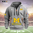 NCAA Michigan Wolverines Quarter Zip Hoodie Nicegift QZH-J9V9M6
