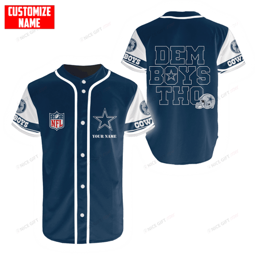 NFL Dallas Cowboys (Your Name) Baseball Jersey Nicegift BBJ-G5Y9