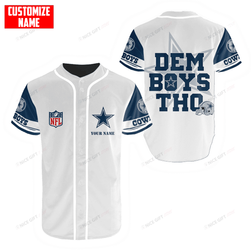 NFL Dallas Cowboys (Your Name) Baseball Jersey Nicegift BBJ-J4L1
