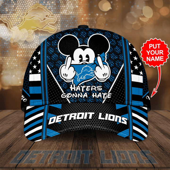 NFL Detroit Lions Haters Gonna Hate (Your Name) 3D Cap Nicegift 3DC-N3B1