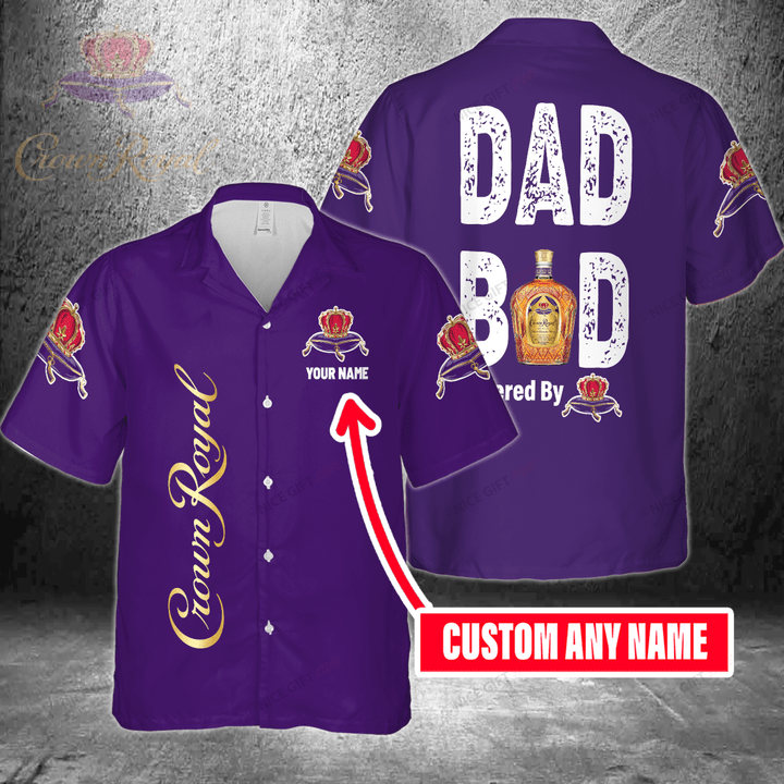 Dad Bod Powered By Crown Royal (Your Name) Hawaii 3D Shirt Nicegift 3HS-Y7N5