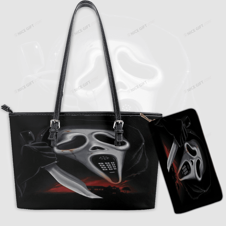 Ghostface Leather Tote Bag & Woman Purse Set LTB-X2T4 WOP-C3S8