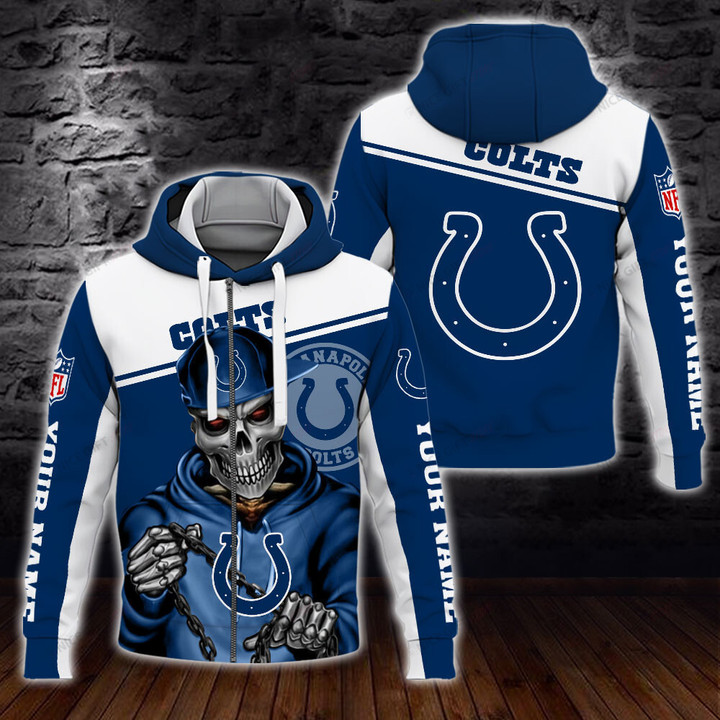 NFL Indianapolis Colts (Your Name) Zip Hoodie 3D Nicegift 3ZH-R5E0