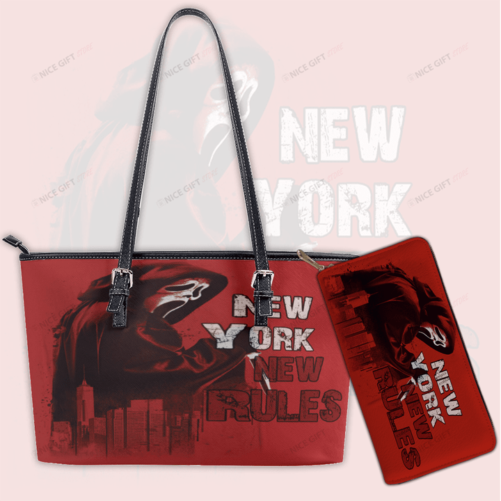 Scream VI New York New Rules Leather Tote Bag & Woman Purse Set LTB-Q8O6 WOP-W2M8