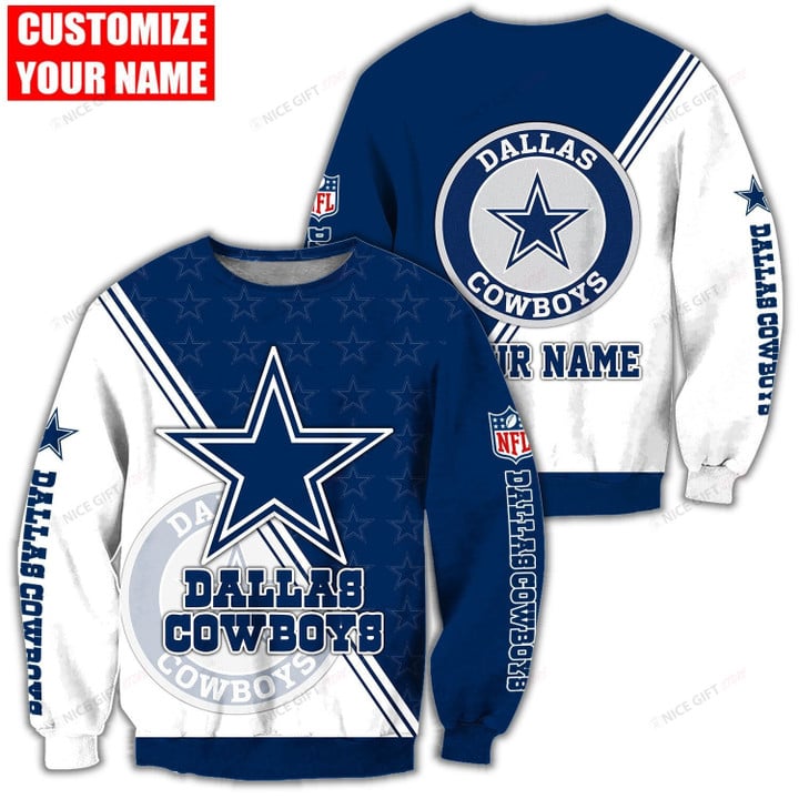 NFL Dallas Cowboys (Your Name) Crewneck Sweatshirt Nicegift 3CS-Z4N3