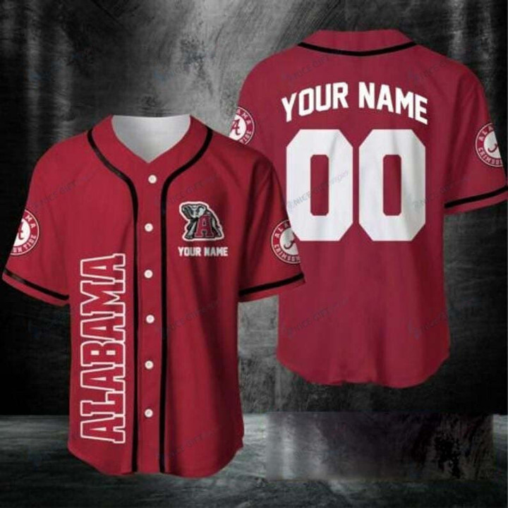 NCAAF Alabama Crimson Tide (Your Name) Baseball Jersey Nicegift BBJ-X5R7